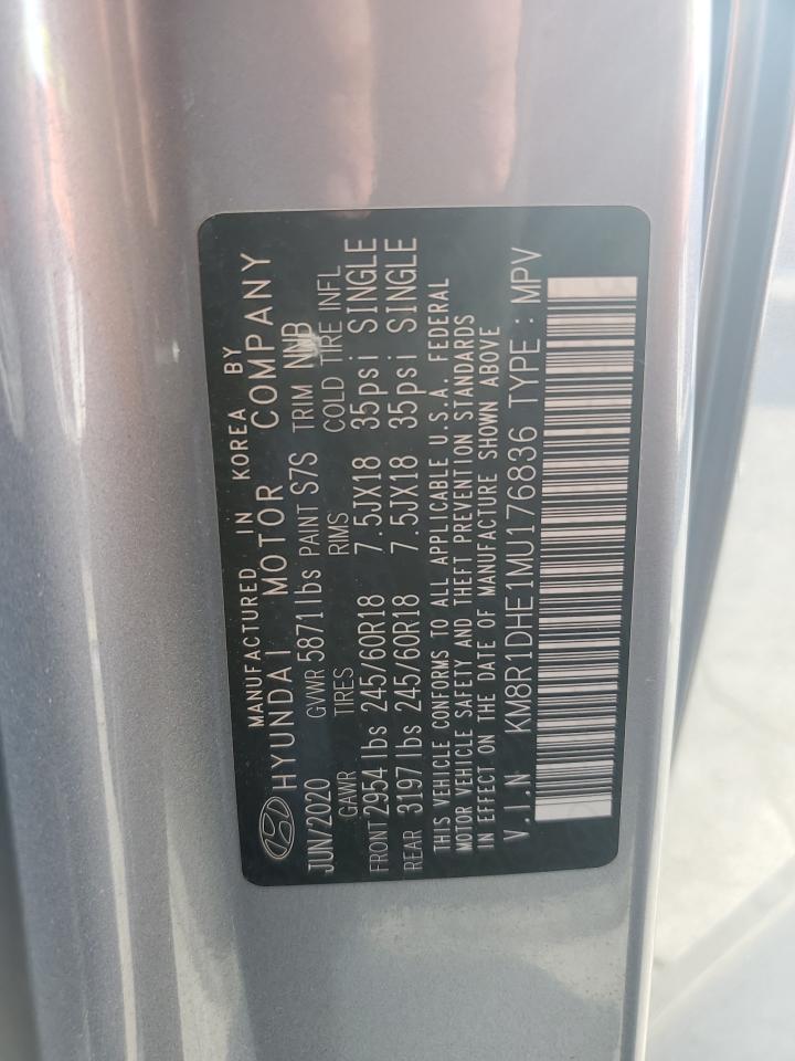 2021 Hyundai Palisade Se VIN: KM8R1DHE1MU176836 Lot: 67627635