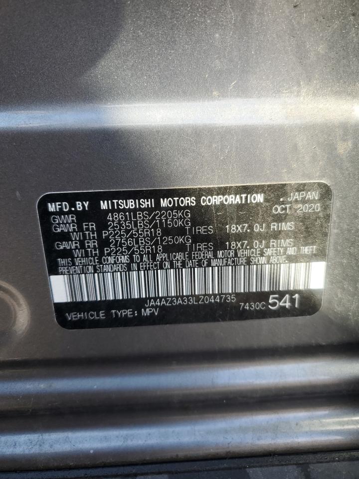 2020 Mitsubishi Outlander Se VIN: JA4AZ3A33LZ044735 Lot: 70322935