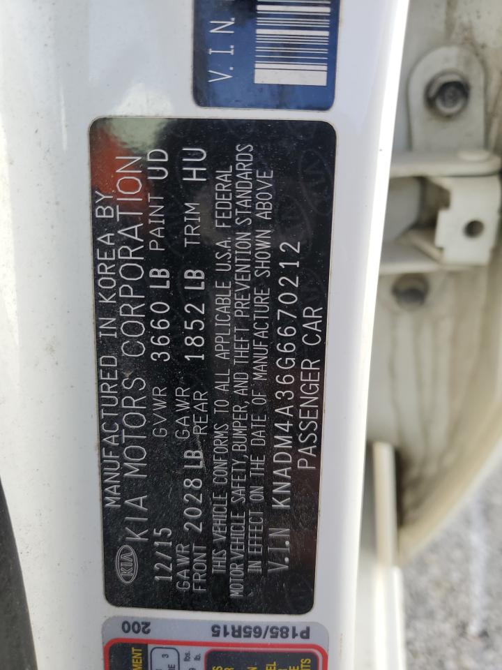 2016 Kia Rio Lx VIN: KNADM4A36G6670212 Lot: 70585765