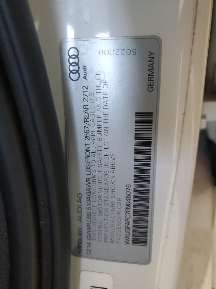 2015 Audi A6 Premium Plus VIN: WAUGFAFC7FN045076 Lot: 68322545