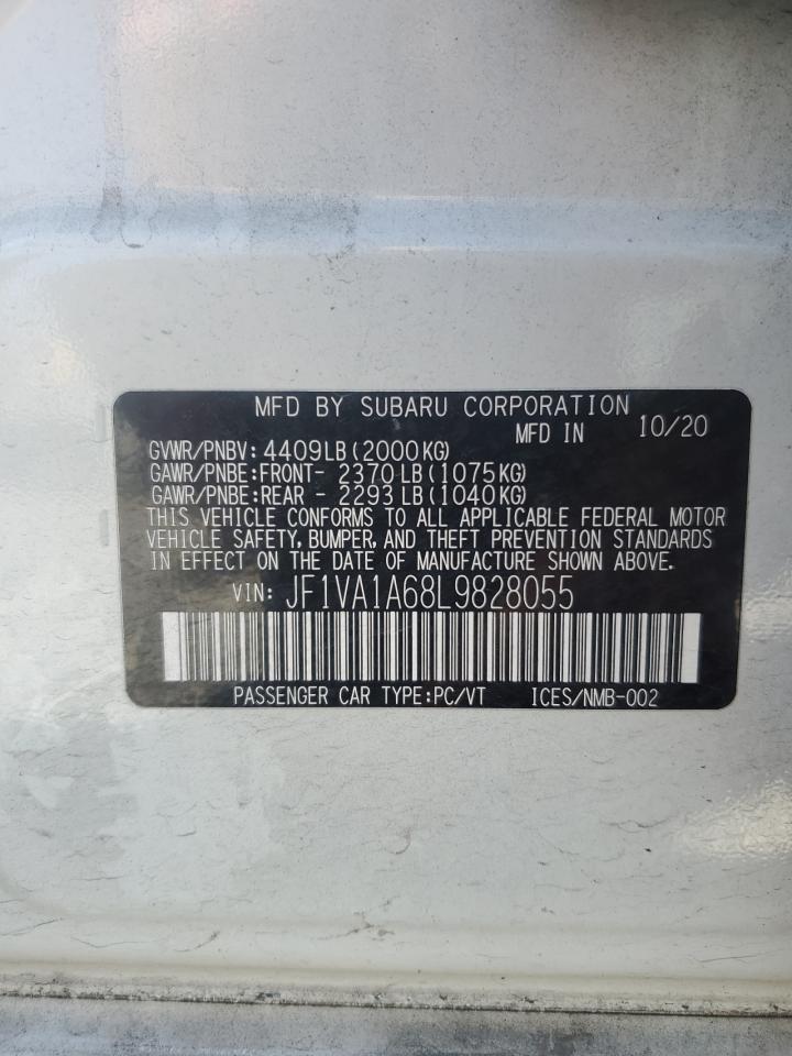 2020 Subaru Wrx VIN: JF1VA1A68L9828055 Lot: 70316635