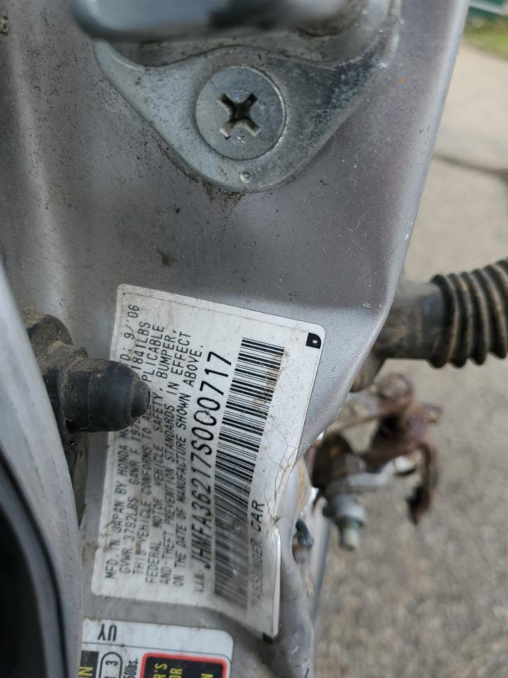 2007 Honda Civic Hybrid VIN: JHMFA36217S000717 Lot: 70048345