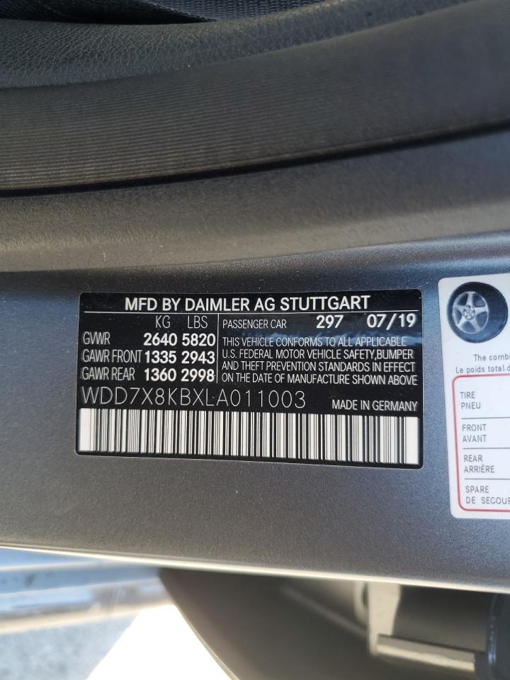 2020 Mercedes-Benz Amg Gt 63 S VIN: WDD7X8KBXLA011003 Lot: 68305115