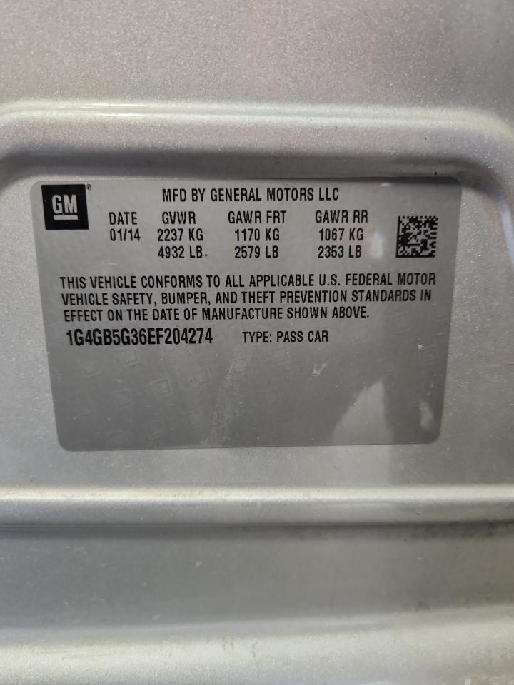 2014 Buick Lacrosse VIN: 1G4GB5G36EF204274 Lot: 69936005