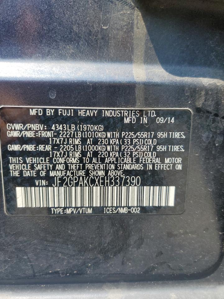 2014 Subaru Xv Crosstrek 2.0 Limited VIN: JF2GPAKCXEH337390 Lot: 67865525