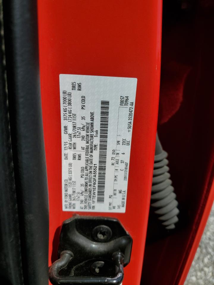 2016 Ford F150 Supercrew VIN: 1FTEW1EF6GFA55521 Lot: 89675905