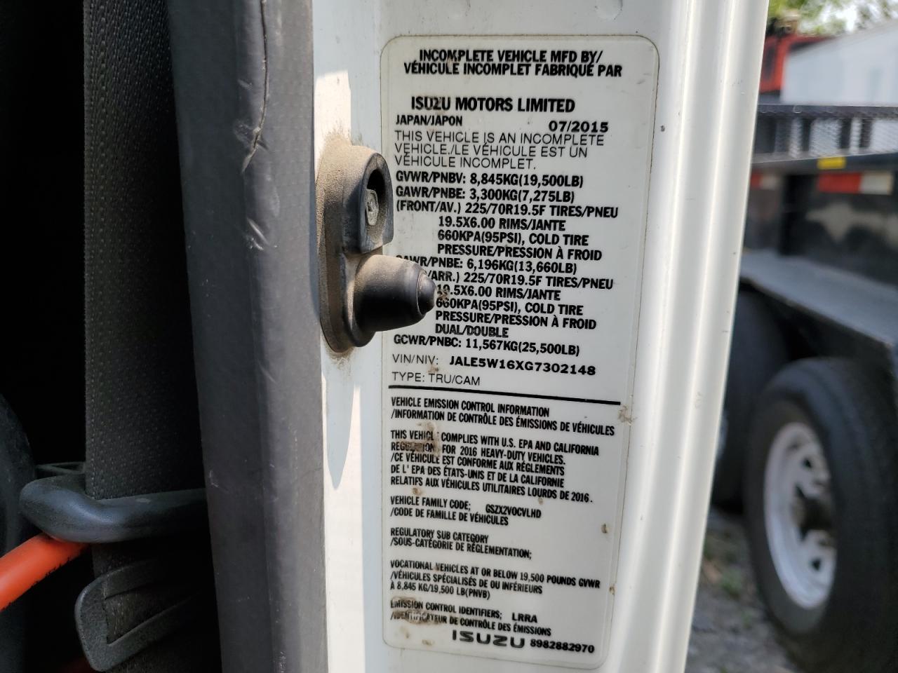 2016 Isuzu Nrr VIN: JALE5W16XG7302148 Lot: 63974685