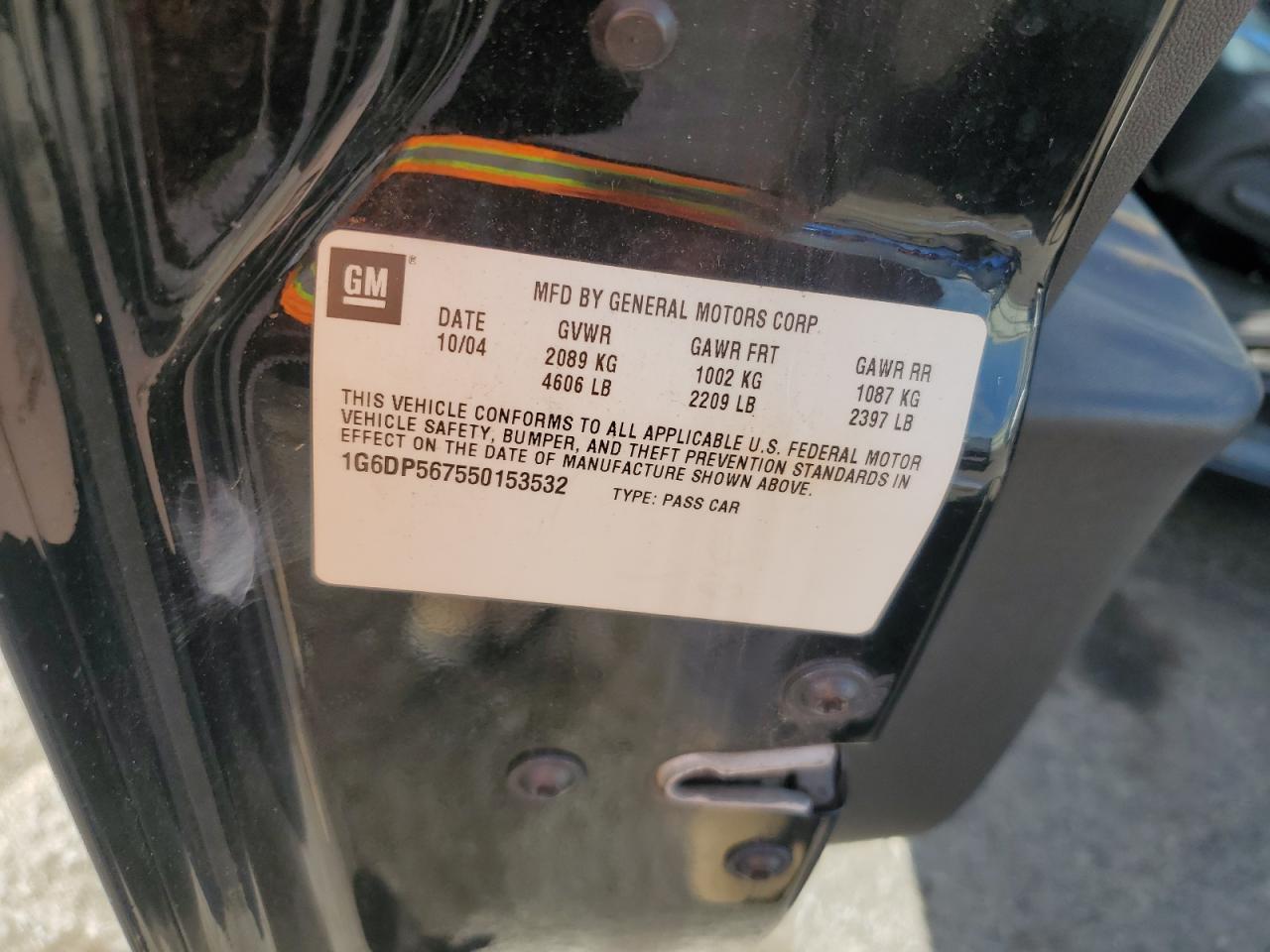 2005 Cadillac Cts Hi Feature V6 VIN: 1G6DP567550153532 Lot: 67132605