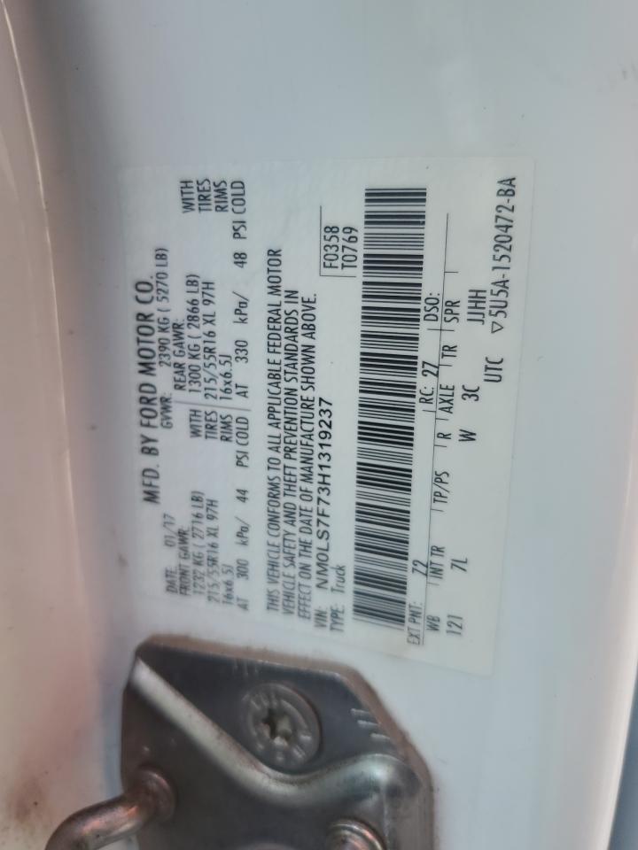 2017 Ford Transit Connect VIN: NM0LS7F73H1319237 Lot: 68316375