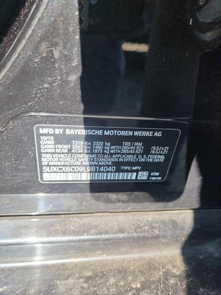 2020 BMW X7 M50I VIN: 5UXCX6C09L9B14040 Lot: 66636295