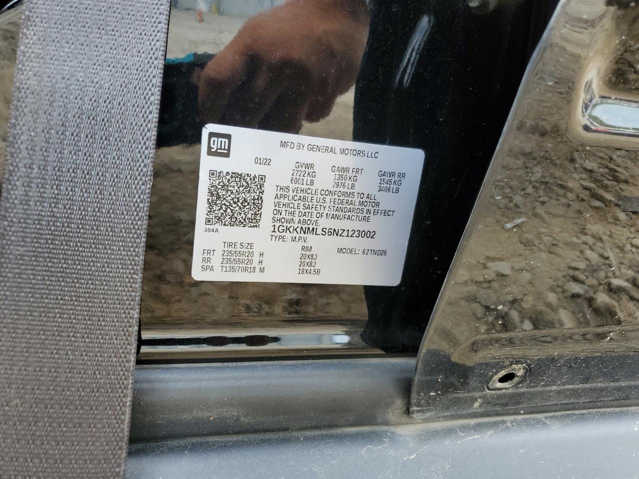 2022 GMC Acadia Slt VIN: 1GKKNMLS6NZ123002 Lot: 70043815