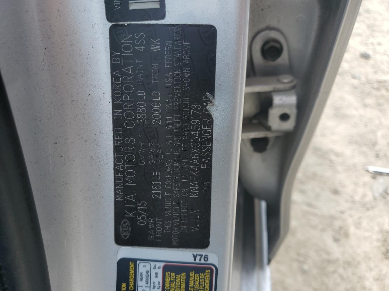 2016 Kia Forte Lx VIN: KNAFK4A6XG5459173 Lot: 67214845