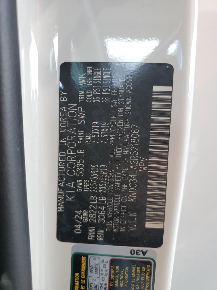 2024 Kia Ev6 Light VIN: KNDC34LA2R5218067 Lot: 67200255