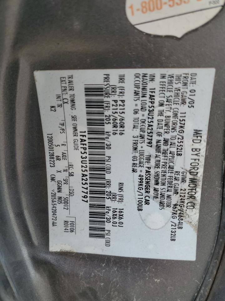 2005 Ford Taurus Se VIN: 1FAFP53U25A257797 Lot: 67480495