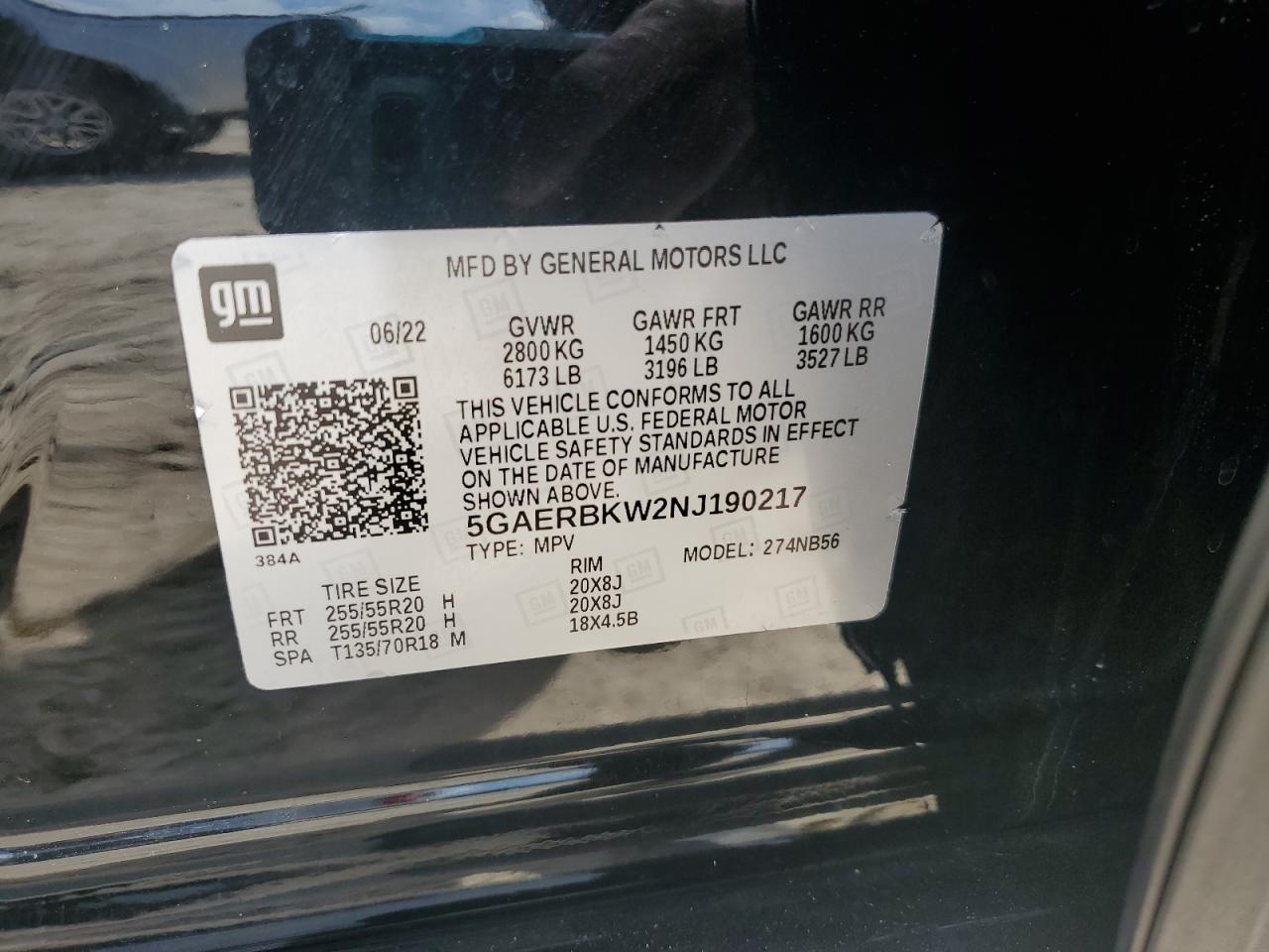 2022 Buick Enclave Essence VIN: 5GAERBKW2NJ190217 Lot: 69798075