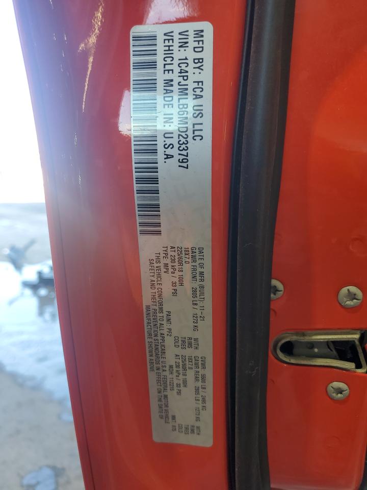 2021 Jeep Cherokee Latitude Plus VIN: 1C4PJMLB6MD233797 Lot: 69966025