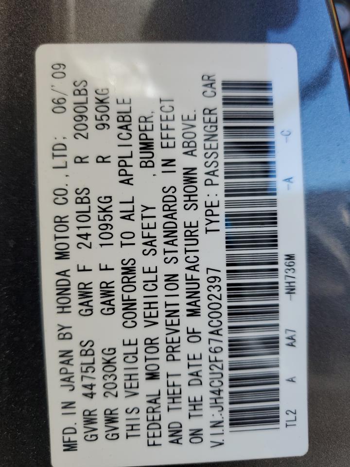 2010 Acura Tsx VIN: JH4CU2F67AC002397 Lot: 70198775