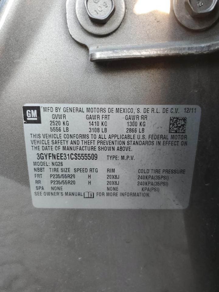 2012 Cadillac Srx Performance Collection VIN: 3GYFNEE31CS555509 Lot: 67972255