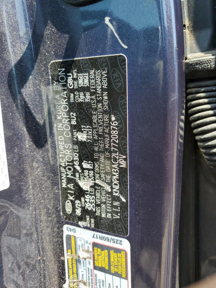 2020 Kia Sportage Lx VIN: KNDPM3AC2L7720876 Lot: 69276375