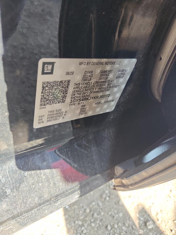 2019 Cadillac Escalade Luxury VIN: 1GYS4BKJXKR393772 Lot: 71870055