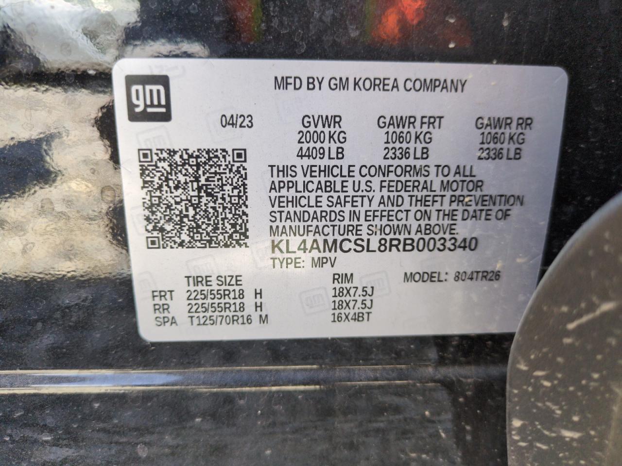 2024 Buick Encore Gx Preferred VIN: KL4AMCSL8RB003340 Lot: 67457405