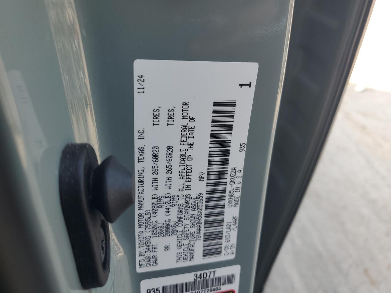 2025 Toyota Sequoia Sr5 VIN: 7SVAAABA5SX053659 Lot: 69192715