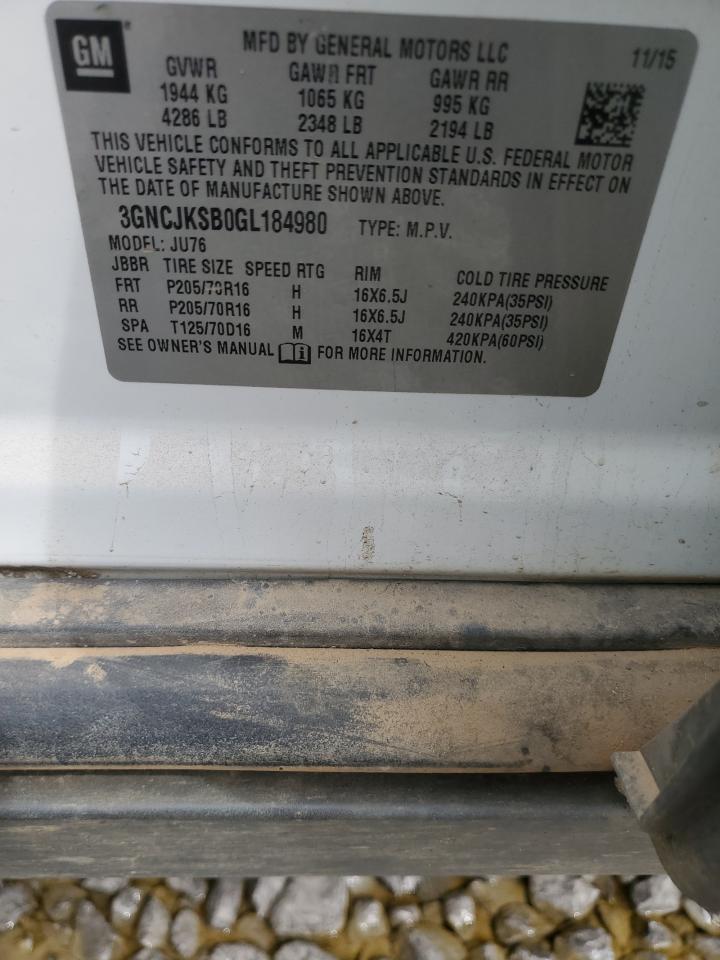 2016 Chevrolet Trax Ls VIN: 3GNCJKSB0GL184980 Lot: 70742395