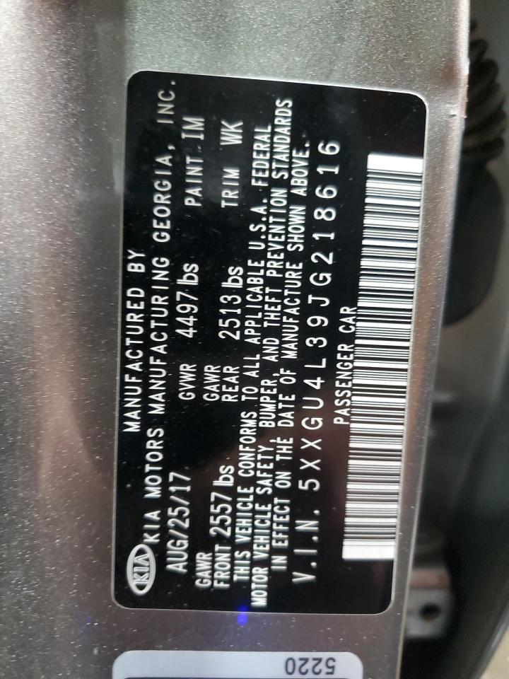 2018 Kia Optima Ex VIN: 5XXGU4L39JG218616 Lot: 67943465