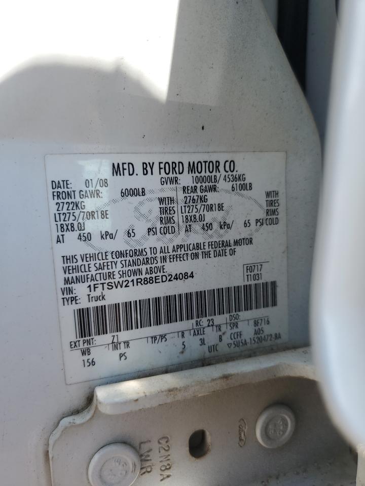 2008 Ford F250 Super Duty VIN: 1FTSW21R88ED24084 Lot: 70688245
