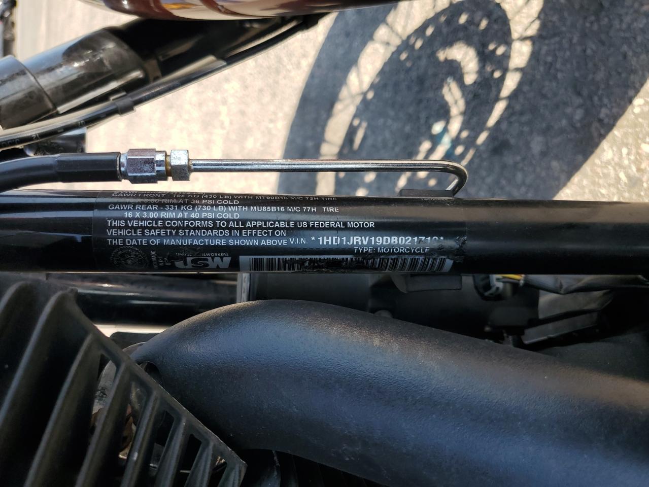 2013 Harley-Davidson Fls Softail Slim VIN: 1HD1JRV19DB021719 Lot: 67745165