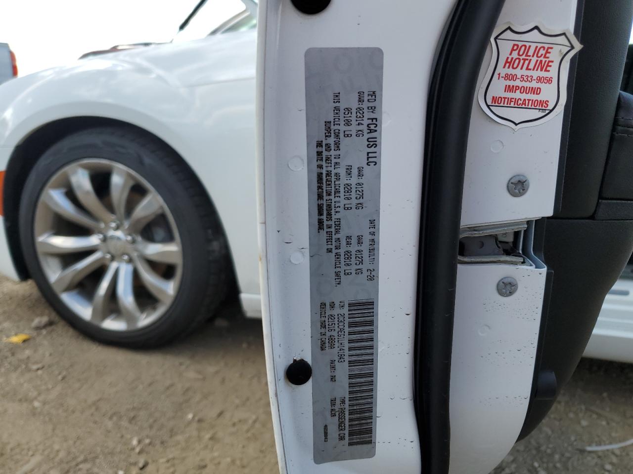 2020 Chrysler 300 Limited VIN: 2C3CCAEG1LH141843 Lot: 70165565