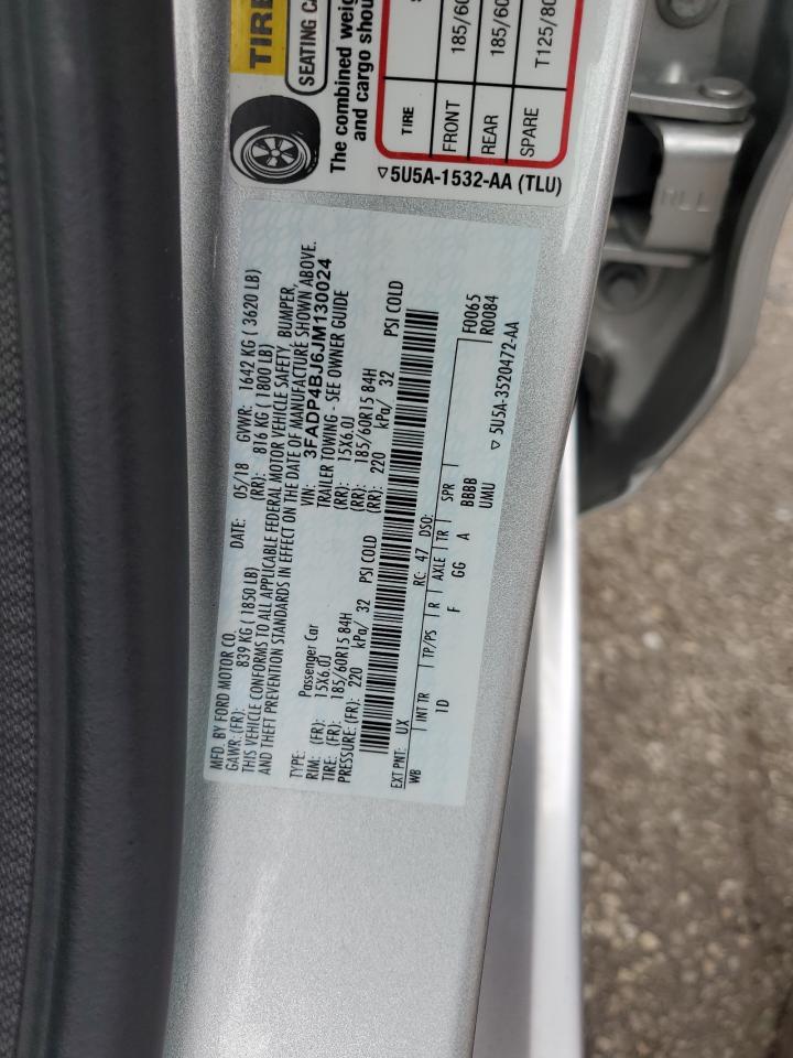 2018 Ford Fiesta Se VIN: 3FADP4BJ6JM130024 Lot: 81391375