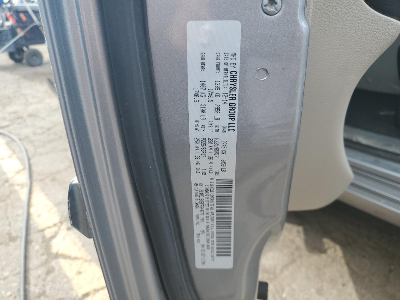 2015 Chrysler Town & Country Touring VIN: 2C4RC1BG8FR644777 Lot: 70665215