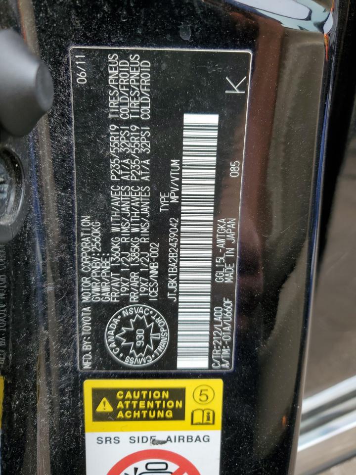 2011 Lexus Rx 350 VIN: JTJBK1BA2B2439042 Lot: 67446965