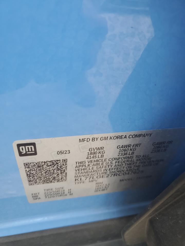 2024 Chevrolet Trax 1Rs VIN: KL77LGE27RC047625 Lot: 70770925