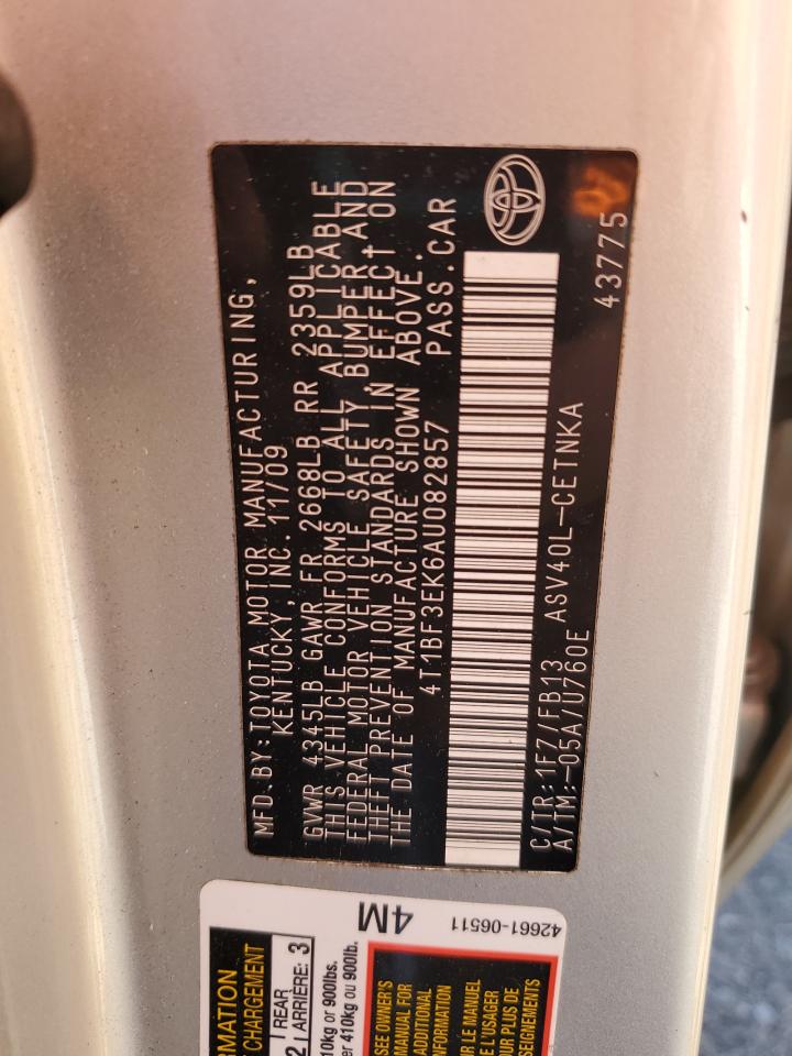 2010 Toyota Camry Base VIN: 4T1BF3EK6AU082857 Lot: 70149915