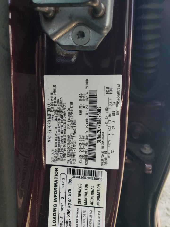 2013 Lincoln Mkz VIN: 3LN6L2GK7DR825085 Lot: 69040825