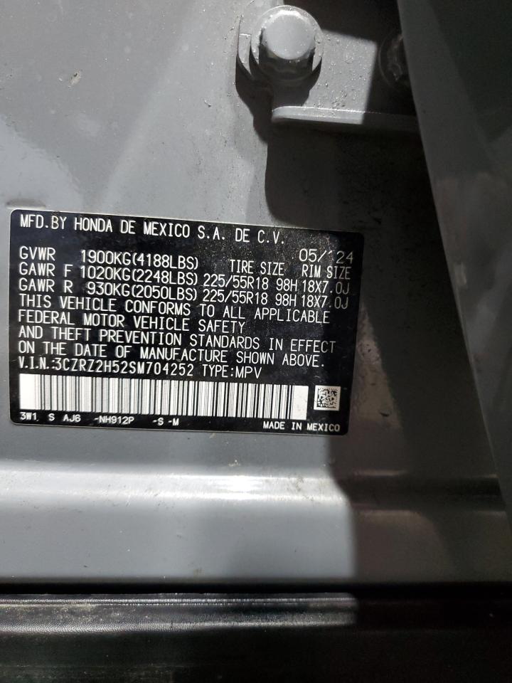 2025 Honda Hr-V Sport VIN: 3CZRZ2H52SM704252 Lot: 69644625
