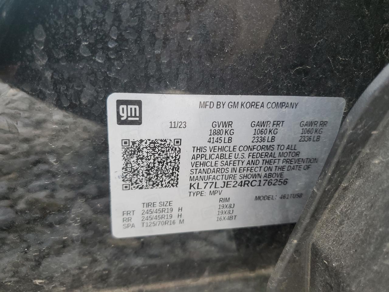 2024 Chevrolet Trax 2Rs VIN: KL77LJE24RC176256 Lot: 68530165