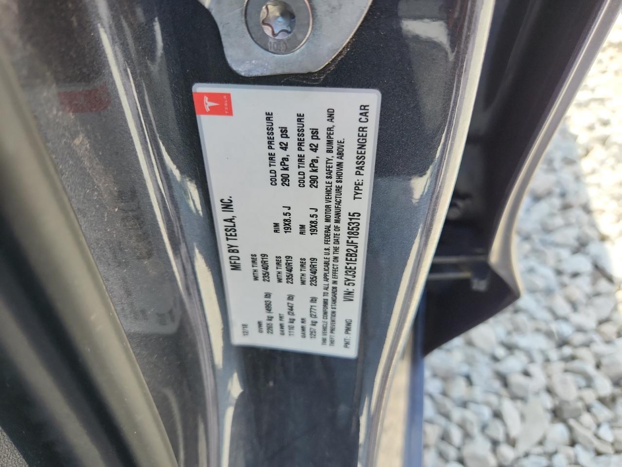 2018 Tesla Model 3 VIN: 5YJ3E1EB2JF185315 Lot: 70336185