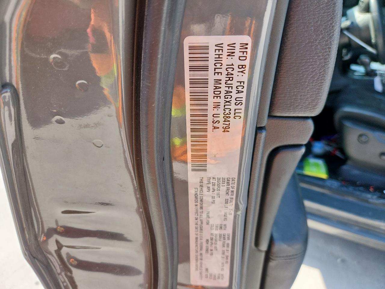 2020 Jeep Grand Cherokee Laredo VIN: 1C4RJFAGXLC384794 Lot: 69443915