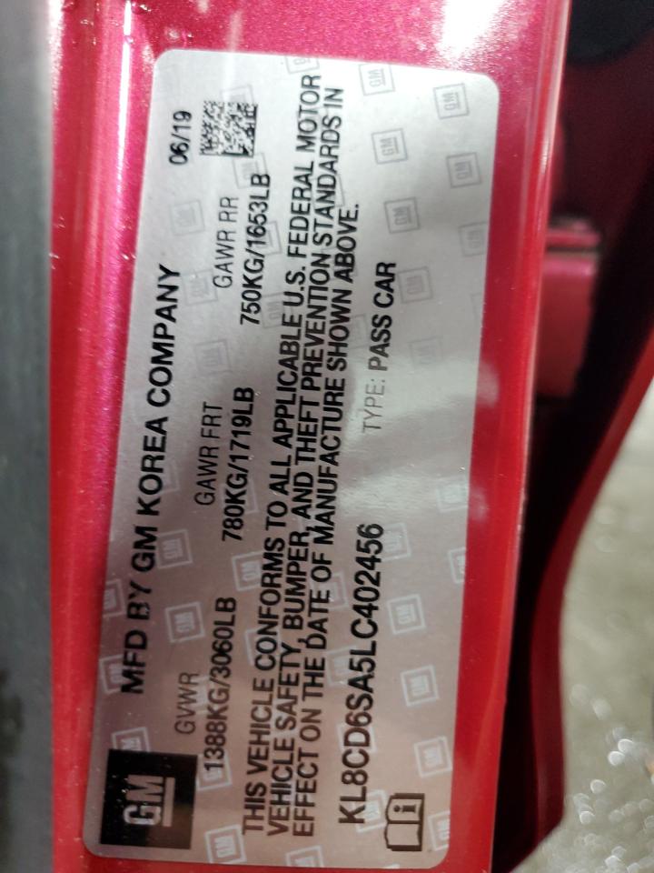 2020 Chevrolet Spark 1Lt VIN: KL8CD6SA5LC402456 Lot: 69298675