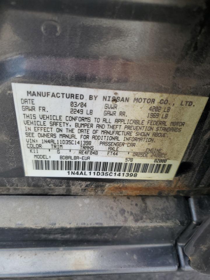 2005 Nissan Altima S VIN: 1N4AL11D35C141398 Lot: 68247075