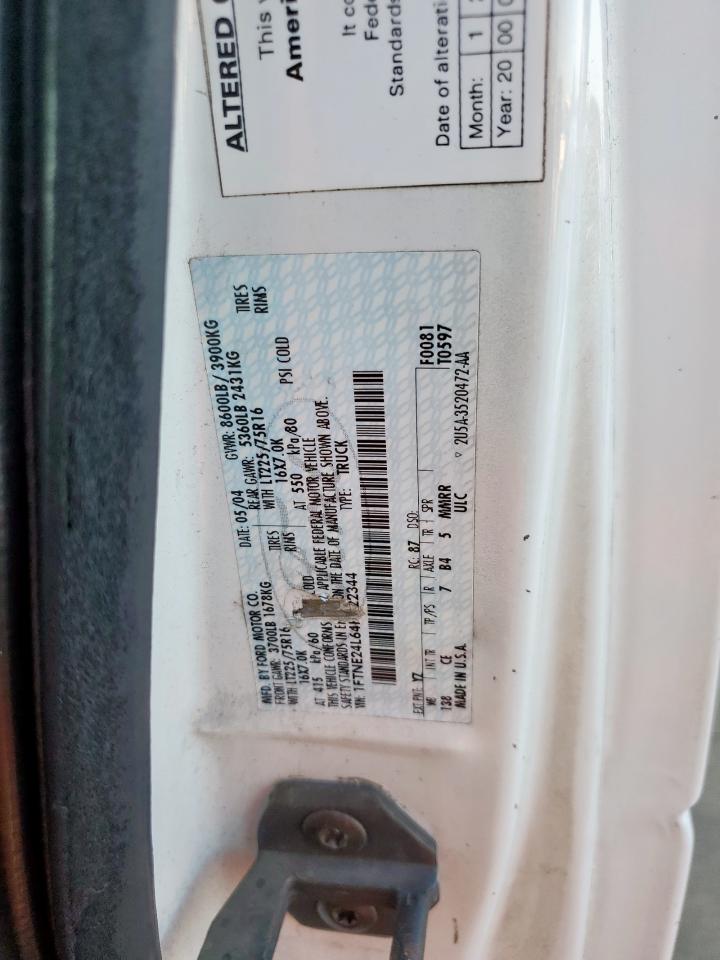 2004 Ford Econoline E250 Van VIN: 1FTNE24L64HB22344 Lot: 69236695