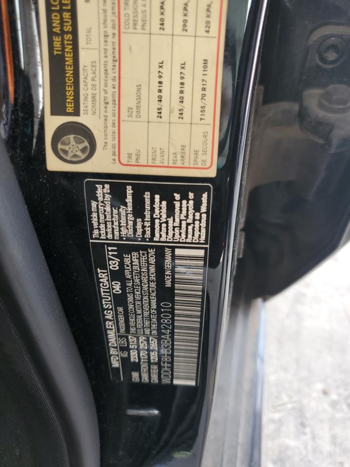 2011 Mercedes-Benz E 350 4Matic VIN: WDDHF8HB3BA428010 Lot: 68785665