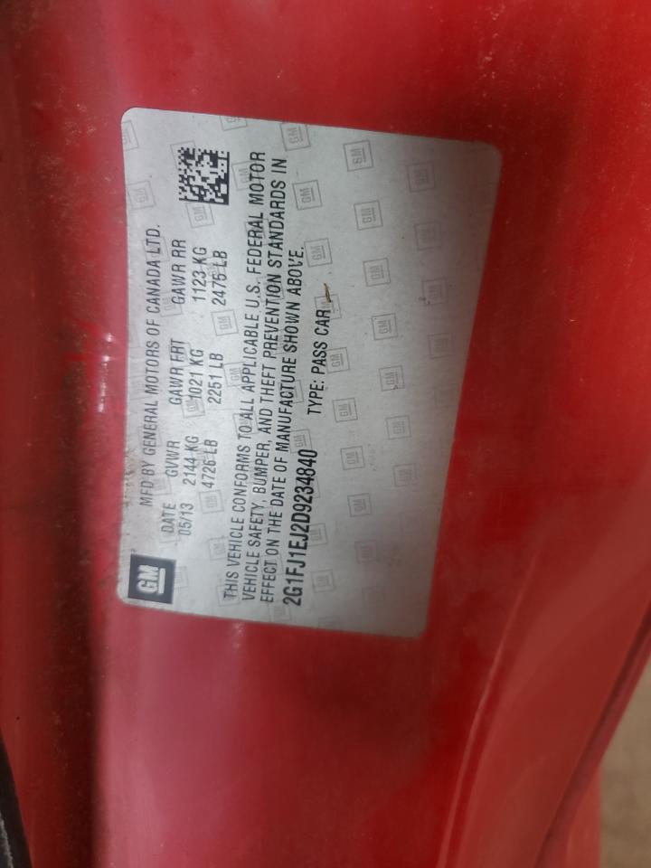 2013 Chevrolet Camaro Ss VIN: 2G1FJ1EJ2D9234840 Lot: 68518255