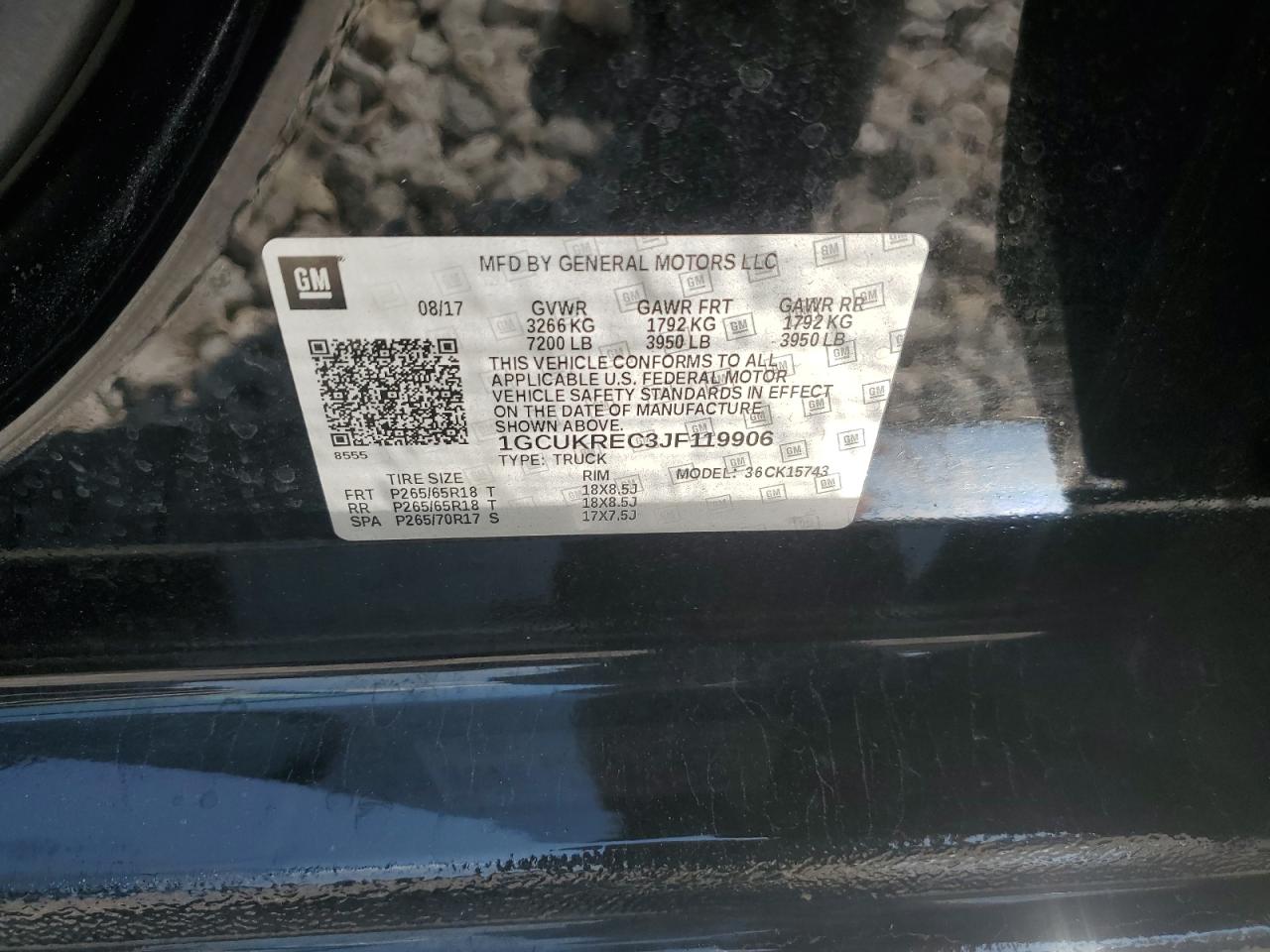 2018 Chevrolet Silverado K1500 Lt VIN: 1GCUKREC3JF119906 Lot: 67614485