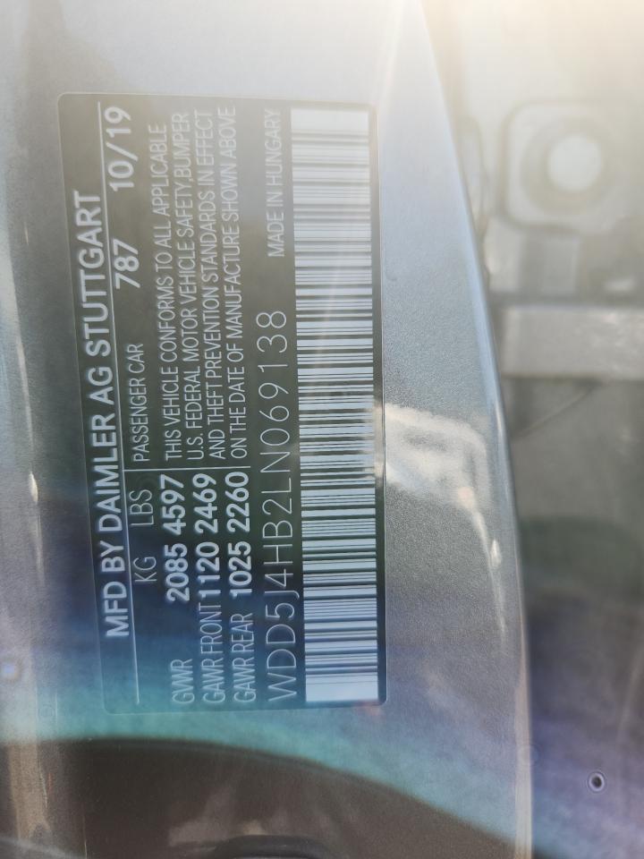 2020 Mercedes-Benz Cla 250 4Matic VIN: WDD5J4HB2LN069138 Lot: 69462265