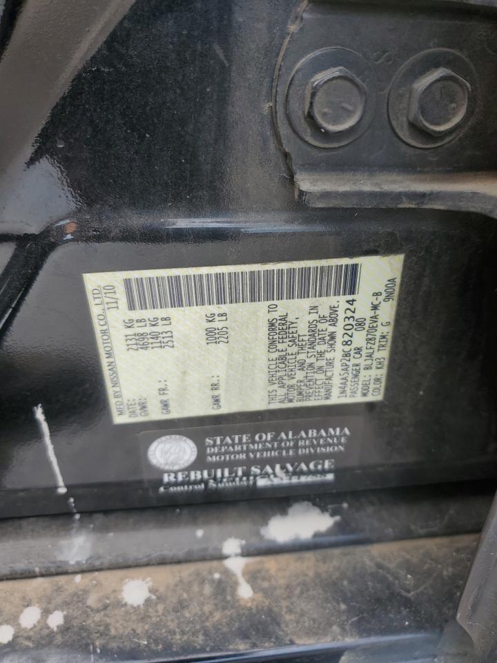 2011 Nissan Maxima S VIN: 1N4AA5AP2BC820324 Lot: 69707075