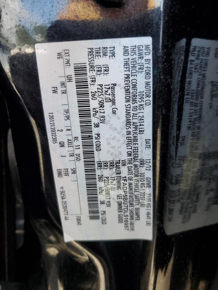 2013 Ford C-Max Sel VIN: 1FADP5BU7DL516957 Lot: 70007995